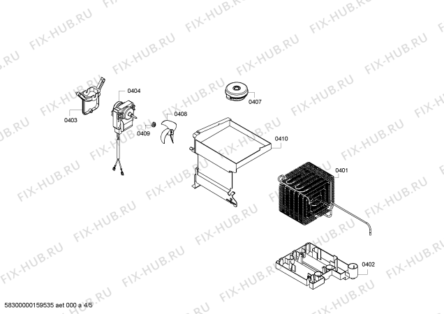 Взрыв-схема холодильника Bosch KDN53AL50I - Схема узла 04