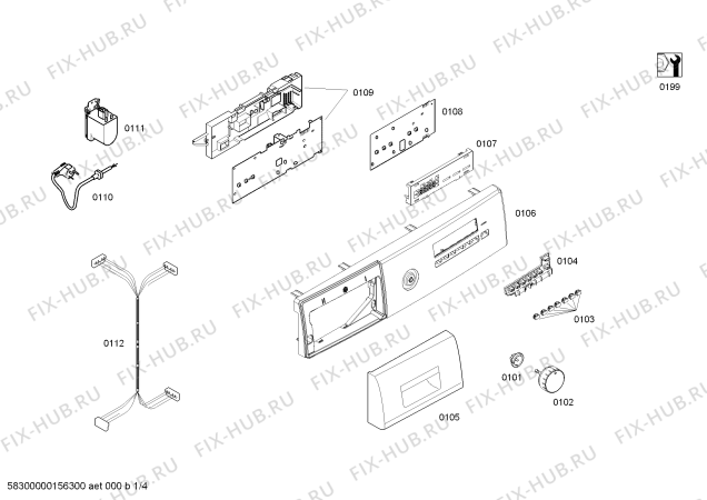 Схема №1 WS10X262PL iQ300 с изображением Кнопка для стиралки Siemens 00628798