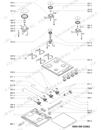 Схема №1 AKM227/IX с изображением Затычка для плиты (духовки) Whirlpool 481060118391