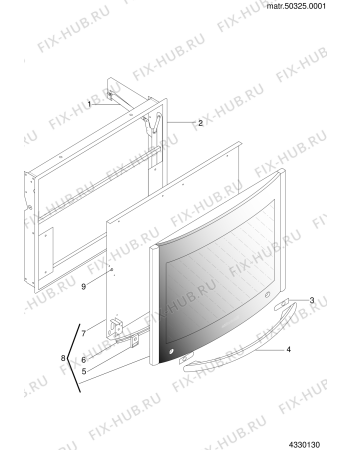 Схема №1 PMOFG6MA (F035257) с изображением Дверка для плиты (духовки) Indesit C00143793