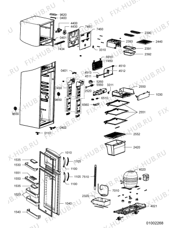 Схема №1 WBM 287/SF с изображением Дверца для холодильника Whirlpool 480132102714