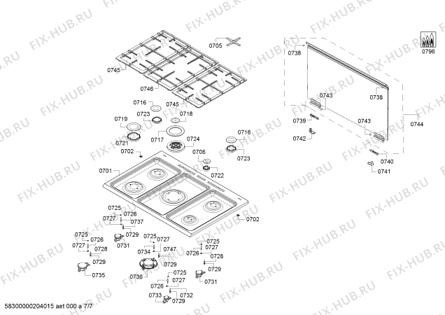 Схема №1 HGI12TQ50M с изображением Кабель для плиты (духовки) Bosch 12017410