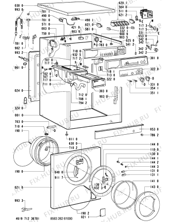 Схема №1 WA 4350-NORDIC с изображением Вложение для стиральной машины Whirlpool 481245210041