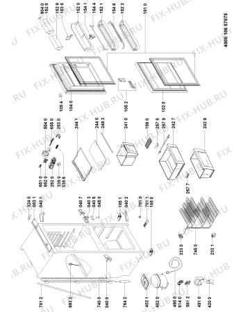 Схема №1 FR310P с изображением Дверца для холодильной камеры Whirlpool 481010665778