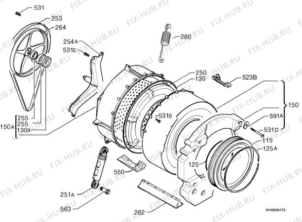 Взрыв-схема стиральной машины Arthurmartinelux AWN1680 - Схема узла Functional parts 267