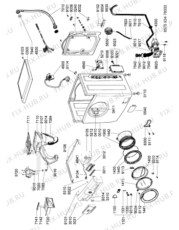 Схема №1 AWZ 710 E SA с изображением Модуль (плата) для стиралки Whirlpool 481221470961