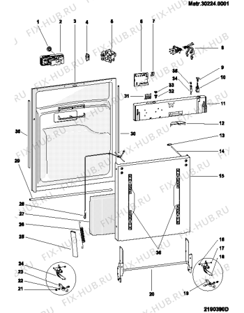 Схема №1 IDI60 (F028848) с изображением Наставление для посудомоечной машины Indesit C00094354