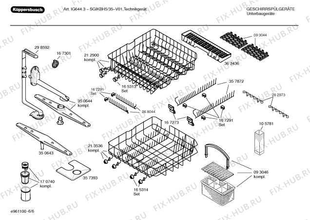 Взрыв-схема посудомоечной машины Kueppersbusch SGIKBH5 Art:IG644.3 - Схема узла 06
