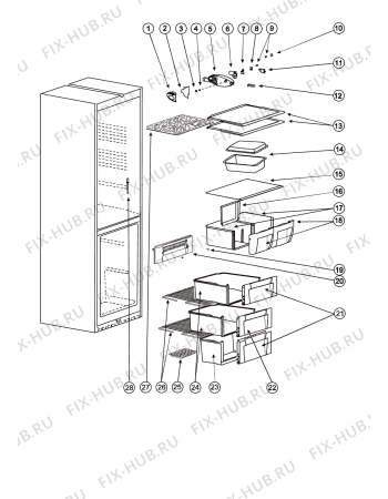 Схема №1 BH180NF (F039214) с изображением Корпусная деталь для холодильника Indesit C00854266