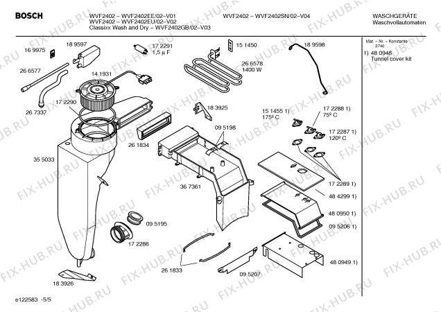 Схема №1 WVF2402EU Bosch WVF 2402 с изображением Инструкция по эксплуатации для стиралки Bosch 00583865