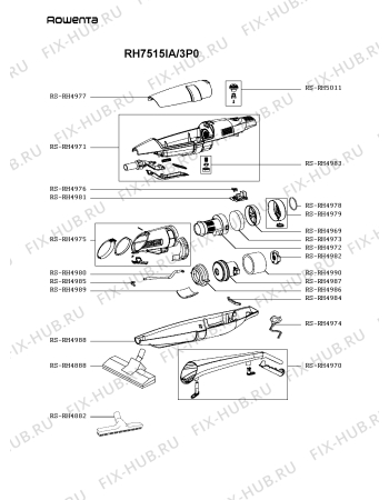 Схема №1 RH7515IA/3P0 с изображением Ручка для мини-пылесоса Rowenta RS-RH4970