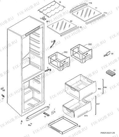 Взрыв-схема холодильника Electrolux ERB2945 - Схема узла Housing 001