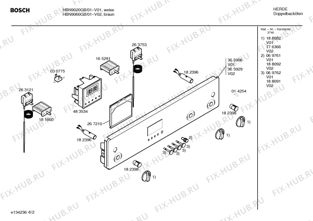 Схема №2 HBN9060GB с изображением Инструкция по эксплуатации для плиты (духовки) Bosch 00580395