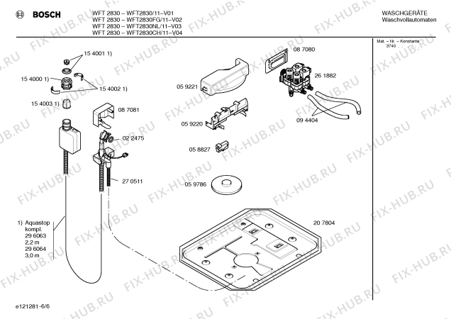 Взрыв-схема стиральной машины Bosch WFT2830FG WFT2830 - Схема узла 06