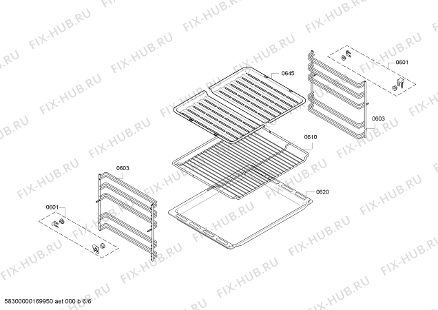 Взрыв-схема плиты (духовки) Bosch HBA23B151A - Схема узла 06