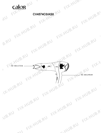 Схема №1 CV4580C0/AS0 с изображением Фен Rowenta CS-00129549