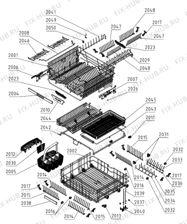 Взрыв-схема посудомоечной машины Asko DBI675PHXXLS.U (728567, DW40.2) - Схема узла 02