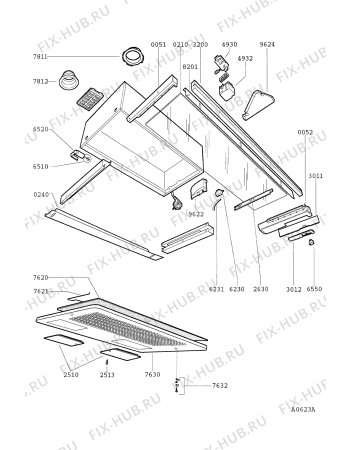 Схема №1 DNVO 3260 SG с изображением Покрытие для вытяжки Whirlpool 481244038819