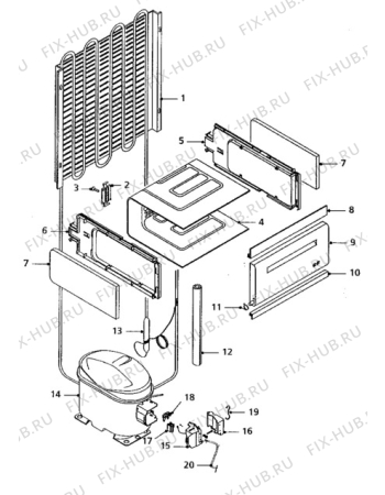 Взрыв-схема холодильника Acec RFT1301 - Схема узла Cooling system 017