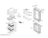 Схема №1 KGN33V00GB с изображением Дверь морозильной камеры для холодильника Bosch 00244351