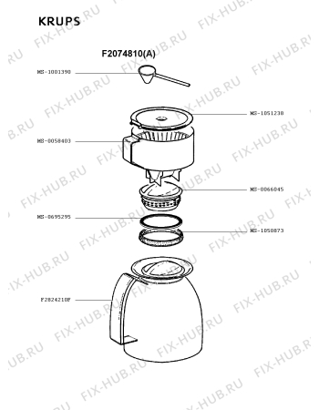 Взрыв-схема кофеварки (кофемашины) Krups F2074810(A) - Схема узла Q0000064.3Q2