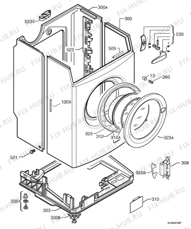 Взрыв-схема стиральной машины Electrolux EWF1045S - Схема узла Housing 001