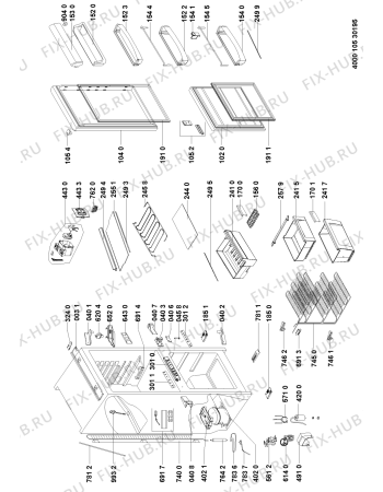 Схема №1 KRCB 6064 с изображением Вставка для холодильной камеры Whirlpool 481010376079