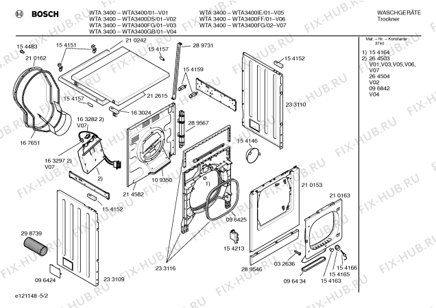 Схема №2 WTA3400DS BOSCH WTA3400 с изображением Вкладыш в панель для электросушки Bosch 00289810