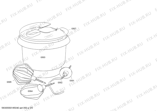 Взрыв-схема кухонного комбайна Bosch MUM48020DE - Схема узла 03