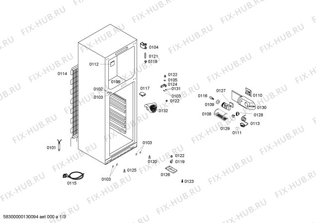 Схема №1 KD33VX40 с изображением Дверь для холодильника Siemens 00245786