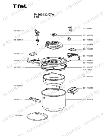 Схема №1 P4360433/07A с изображением Котелка Seb SS-981424