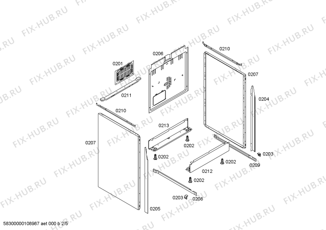 Взрыв-схема плиты (духовки) Bosch HSS352A Bosch - Схема узла 02