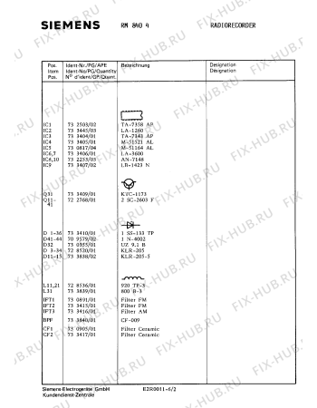 Взрыв-схема аудиотехники Siemens RM8404 - Схема узла 02