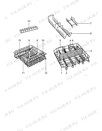 Взрыв-схема посудомоечной машины Aeg FAV554 is / Weiss - Схема узла Basket 160
