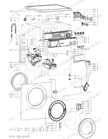 Схема №1 AWM 790 с изображением Моторчик для стиральной машины Whirlpool 481236158394