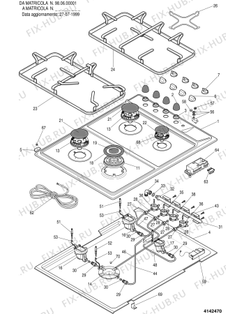 Схема №1 EU630TCABG (F019734) с изображением Горелка для плиты (духовки) Indesit C00065658