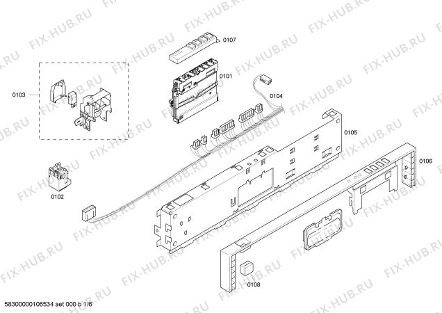 Схема №1 SHX36L16UC DLX Series с изображением Клавиатура для посудомойки Bosch 00426573