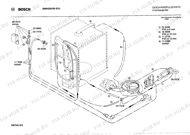 Взрыв-схема посудомоечной машины Bosch SMI4320 - Схема узла 03