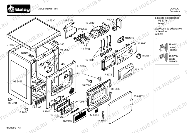 Схема №1 3SC847A SC847 с изображением Клавиатура для сушилки Bosch 00176040