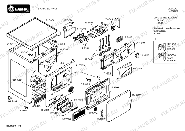 Схема №1 3SC847B с изображением Опорная ножка для электросушки Bosch 00182851