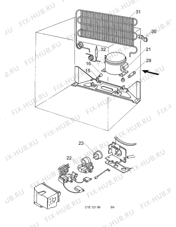 Взрыв-схема холодильника Zanussi ZVC54 - Схема узла C10 Cold, users manual