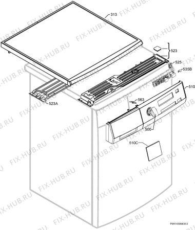 Взрыв-схема стиральной машины Husqvarna Electrolux QW1680HT - Схема узла Command panel 037