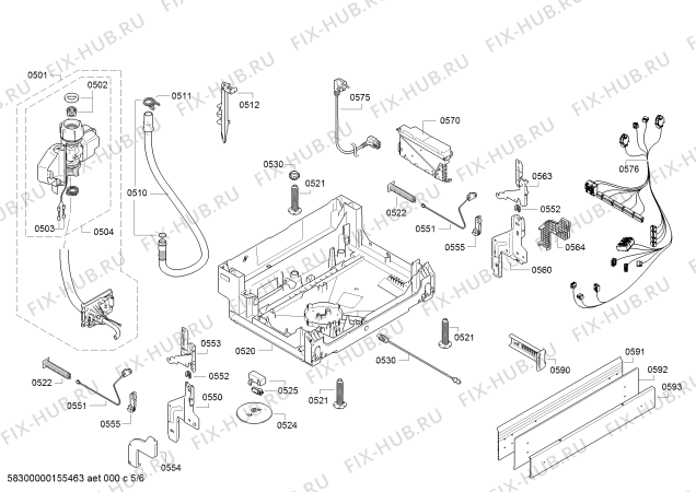 Взрыв-схема посудомоечной машины Bosch SMU40M55EU - Схема узла 05