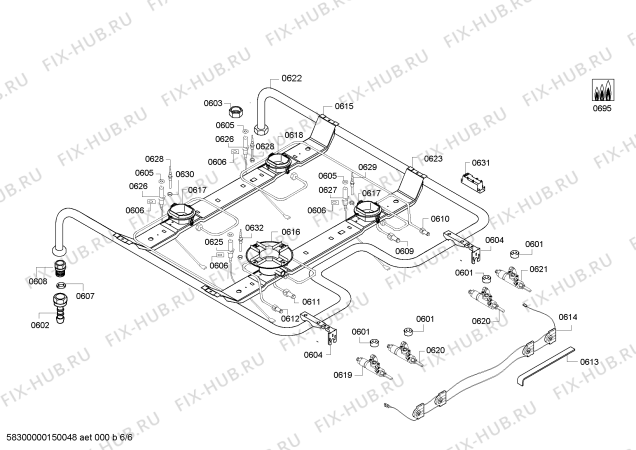 Схема №1 HM745516N с изображением Столешница для электропечи Siemens 00248819