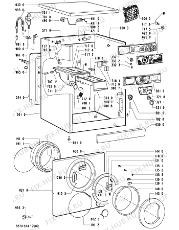 Схема №1 AWM 6424 с изображением Обшивка для стиралки Whirlpool 481245214155
