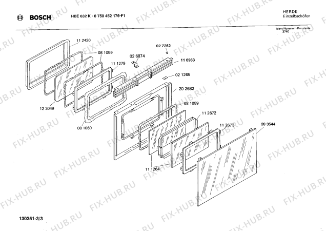 Взрыв-схема плиты (духовки) Bosch 0750452176 HBE632K - Схема узла 03