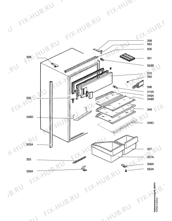 Взрыв-схема холодильника Aeg S2364-6E - Схема узла Housing 001