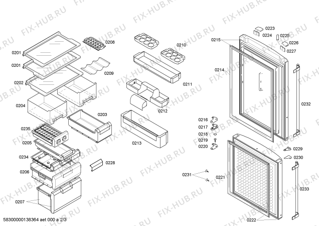 Схема №1 KKE25327TI с изображением Дверь для холодильника Bosch 00245292