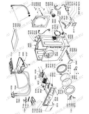 Схема №1 AWG 875/E CE с изображением Декоративная панель для стиралки Whirlpool 481246469197