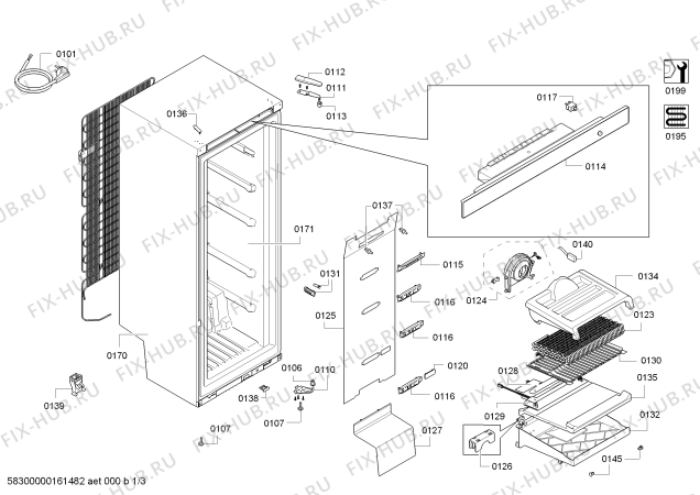 Схема №1 3GS8301B с изображением Дверь для холодильной камеры Bosch 00711519